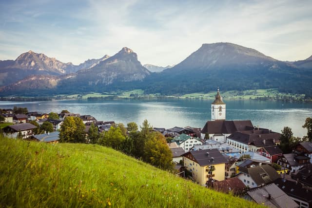 St. Wolfgang village on the shore of Lake Wolfgang