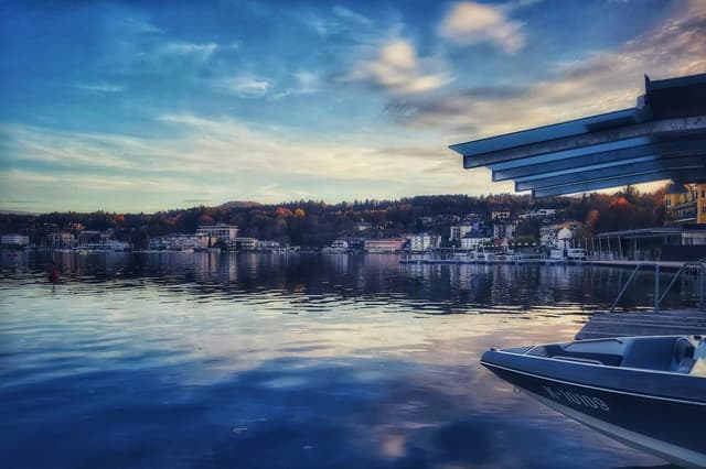Velden on Lake Wörthersee at dusk