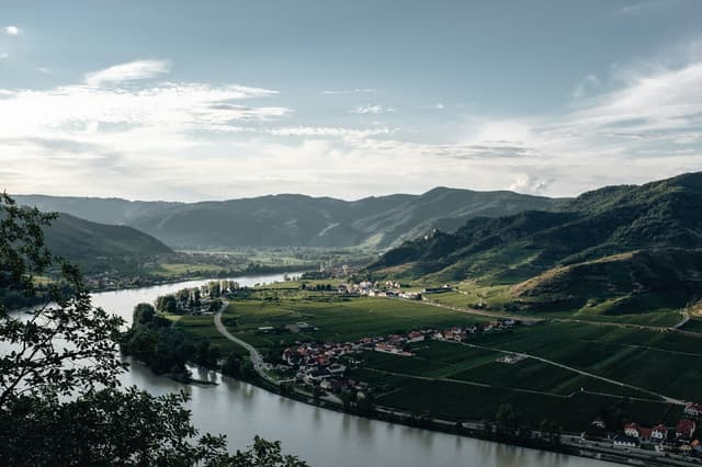 The Danube winding through vineyards in the Wachau